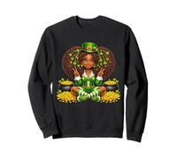 Black Irish Afro Black Girl African American St Patricks Day Sudadera