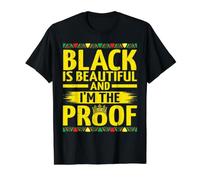 Black Is Beautiful and I'm The Proof Black History Month Camiseta gráfica económica, Hombre, Negro, L