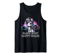 Black Is My Happy Color Gothic Girl Dark Goth Ocult Unicorn Camiseta sin Mangas