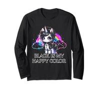 Black Is My Happy Color Gothic Girl Dark Goth Ocult Unicorn Manga Larga