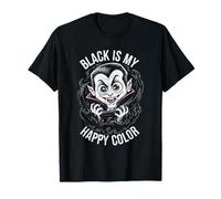 Black Is My Happy Color, Kawaii Vampiro Arte Oscuro Mujer Gótico Camiseta