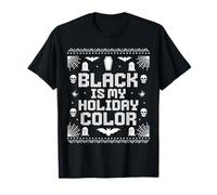 Black is My Holiday Color Ugly Jersey Gothic Christmas Camiseta