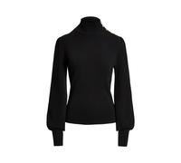 Black Jersey de cuello semicisne con botones S
