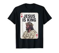 Black Jesus Is King of Hearts Playing Card Afroamericano Camiseta