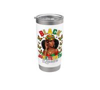 Black Juneteenth Queen 1865 Orgullo Historia Mujeres Afro Diva Vaso térmico de acero inoxidable de doble pared