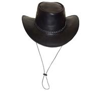Black Jungle Broome Sombrero de Piel, Sombrero del Oeste de Australia, Sombrero de Vaquero (Negro, XS)