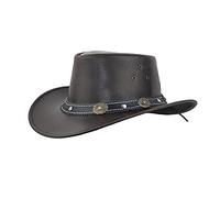 Black Jungle Sombrero de Cuero Reedley - Sombrero clásico Occidental, Sombrero de Vaquero (S, Marron)