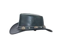 Black Jungle Sombrero de Cuero Reedley - Sombrero clásico Occidental, Sombrero de Vaquero (S, Negro)