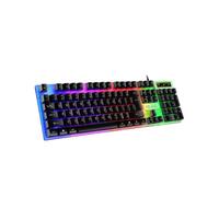 (black keyboard) RYRA PT6 Wireless Mechanical USB Wired Keyboard Mouse Set With Rainbow LED Backlight Gaming Keyboard Gaming Mouse For Laptop PC