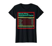 Black King Información nutricional Papá Hombres Padre Melanina Abuelo Camiseta gráfica económica, Mujer, Negro, L
