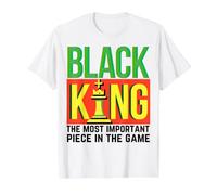Black King La Pieza más Importante del Juego Papá Padre Camiseta gráfica económica, Hombre, Blanco, L