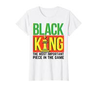 Black King La Pieza más Importante del Juego Papá Padre Camiseta gráfica económica, Mujer, Blanco, L