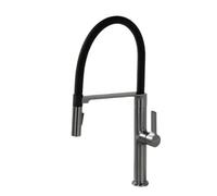Black Kitchen Faucet Pull Down Sprayer Rubber Mixer Deck Mounted 2 Ways Sprayer Head Taps Hot And Cold Water Faucet(Gunmetal)