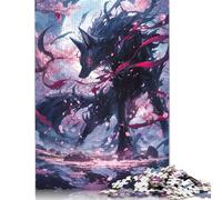 Black Kitsune Sakura Puzzle Imposible,desafío para Adultos Entretenimiento Creativo 1000 Piezas Obra De Arte De Juego De para Adultos Y Niños Mayores De 12 Años 1000pcs (75x50cm)