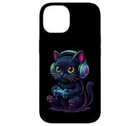 Black Kitten Consola Divertido Video Game Graphic Player Modo Carcasa para iPhone 14