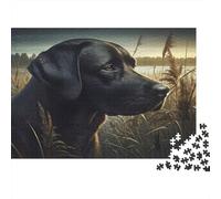Black Lab Dog Puzzle Mil Piezas para Adolescentes Entrenamiento De Concentración Regalo para Adultos Elección Amazon Entretenimiento En Casa Cartón Ecológico 38x26cm/1000pcs
