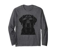 Black Lab Labrador Retriever Dog con Gafas de Sol Manga Larga