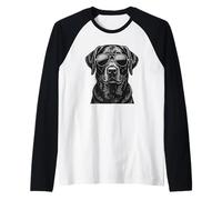 Black Lab Labrador Retriever Perro con Gafas De Sol Gráfico Camiseta Manga Raglan