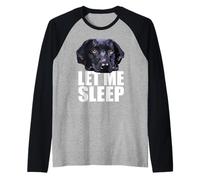 Black Lab Let Me Sleep Labrador Retriever Amante de los Perros Negros Camiseta Manga Raglan