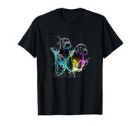 Black Lab Puppies Colorido Splash Neon Rainbow Dog Art Camiseta