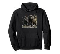 Black Lab Puppies Duo - Muelle rústico de Hierba de Trigo Sudadera con Capucha