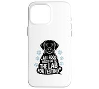 Black Labrador Humor Quote All Food Must Go to the Lab Carcasa para iPhone 16 Pro Max