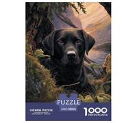 Black Labrador Retriever Perro Puzzle Imposible,desafío for Adults Animales Juego EduGatoivo 1000 Piezas Obra De Arte De Juego De para Adultos Y Niños A Partir De 12 Años 38x26cm/1000pcs