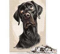 Black Labrador Retriever Puzzle Imposible,desafío para Adultos Juego Educativo 1000 Piezas Obra De Arte De Juego De para Adultos Y Niños Mayores De 12 Años 1000pcs (40x28cm)