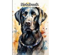 Black Labrador Retriever Watercolor Art Journal: 6x9 Inch Lined Notebook for Dog Lovers and Owners | Artistic Black Lab Portrait Cover | 120 Pages