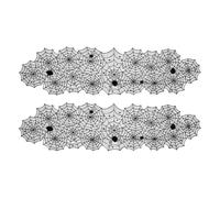 Black Lace Halloween Table Runner Spider Web Dining Decoration