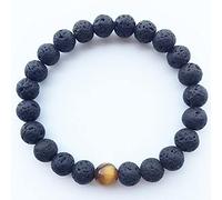 Black Lava Rock 8mm Beads 7 Chakra Balance pulsera para hombres mujeres oración piedra Yoga Chakra pulsera gota-lava ojo de tigre