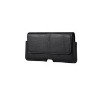 (Black) Leather Case Waist Bag For 6.7 inch and Below Phones