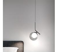 Black LED Bedside Small Pendant Lamp Living Bedroom Dining Table Hallway Indoor Glass Ball Pendant Light Nordic Lighting Fixture