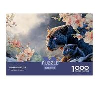Black Leopard with Pink Eyes 1000 Stück Ökopapier Puzzle Wild Beast Lebendige Bilder Familienspiel Puzzles Für Erwachsene Und Kinder 70x50cm/1000pcs