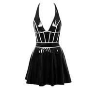 Black Level Vinyl Vestido para mujer Black/Silver S