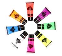 Black Light Face - Crema reactiva UV brillante, maquillaje nocturno multicolor, decoración radiante de carnaval, paleta cosmética lavable y segura para conciertos, suministros creativos para
