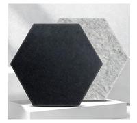 Black+Light Gray(5+5),30cm1,Paquete de 10 Paneles acústicos hexagonales de Fibra de poliéster 9 mm, Alta Densidad, autoadhesivos, con Borde Biselado, para Tratamiento acústico y Oficina