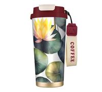 Black Lily Pads - 1 botella de agua aislada de acero inoxidable para mujeres y hombres con tapa a prueba de fugas, color rojo