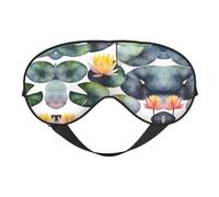 Black Lily Pads - Antifaz para dormir de doble cara, para viajes, para dormir