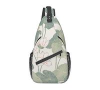 Black Lily Pads Blue Ocean Underwater Fish Sling Bag, Mochila de Hombro Paquete de Pecho Causal Crossbody Daypack para Mujeres Hombres Senderismo Viajes