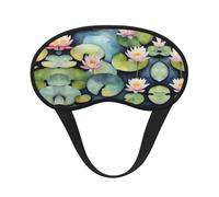 Black Lily Pads Print All-Around Comfort Sleep Set Blackout Sleep Mask for Women Men Travel Yoga