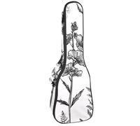 Black Lines Meadow Flowers and Leaves Silhouettes - Funda acolchada para ukelele de concierto de 23 pulgadas, impermeable y duradera, Multicolor 01, 25.9x9x3.1in/66x23x8cm, Organizador de bolsas
