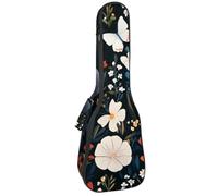 Black Lines Meadow Flowers and Leaves Silhouettes - Funda acolchada para ukelele de concierto de 23 pulgadas, impermeable y duradera, Multicolor 05, 25.9x9x3.1in/66x23x8cm, Organizador de bolsas
