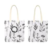 Black Lines Meadow Wild Flowers and Leaves Silhouettes - Bolsa de lona para mascotas, bolsa de transporte portátil para gatos, para compras al aire libre, camping