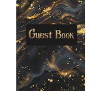 Black Liquid Marble design Guest Book to collect feedback and reviews from visitors: Suitable for Holiday Home Rental Cottage, Lodge Cabin, Caravan, ... Property or Beach House. Size: 8.25" x 11"