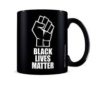 Black Lives Matter BLM - Taza de café con texto en inglés "First Coffee"