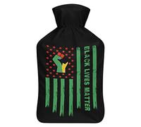 Black Lives Matter - Botella de agua de goma con cubierta de felpa suave, bolsa de agua caliente para invierno, manos y pies, protección contra el frío, 1000 ml