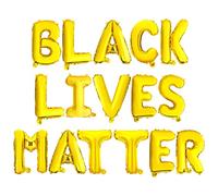 Black Lives Matter" - Pancarta de globos de aluminio dorado de 18 pulgadas, pancarta afroamericana negra para el día de la libertad, día de la independencia, pancartas de fiesta de historia negra, festival de vacaciones, suministros de fiesta