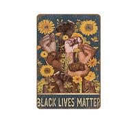 Black Lives Matter - Póster antirracista, póster de protesta por justicia social, póster de orgullo negro, decoración de pared, cartel retro de metal de estaño de 8 x 12 pulgadas, póster de metal en