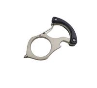 (Black)Llavero de aleación multiusos herramienta abridor de botellas rompe ventanas en uno conveniente